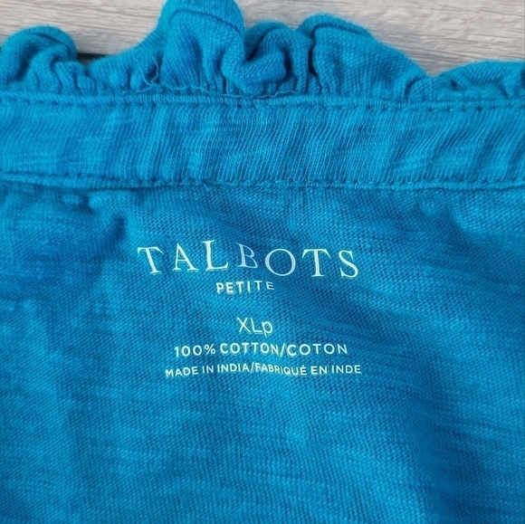 Talbots Embroidered Sleeve Open V Neck Tunic Size XLP - Picture 7 of 9